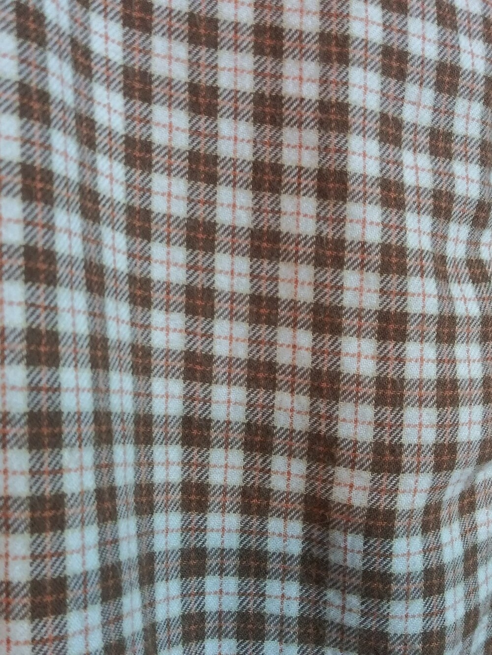 American Eagle Soft Plaid Button-Up Shirt in Brown Cream Oversized Relaxed Sz S - Picture 3 of 7